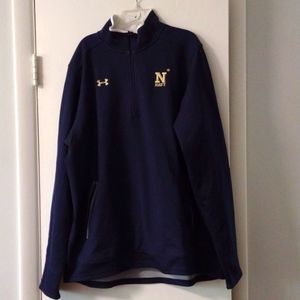 Men's Under Armour Navy USNA ColdGear 1/4 zip pullover XL Tall